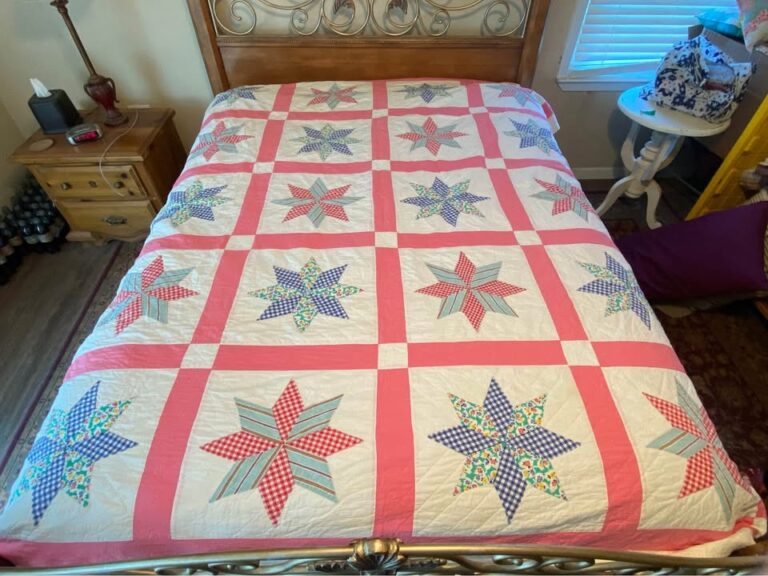 Pink Star Vintage Quilt